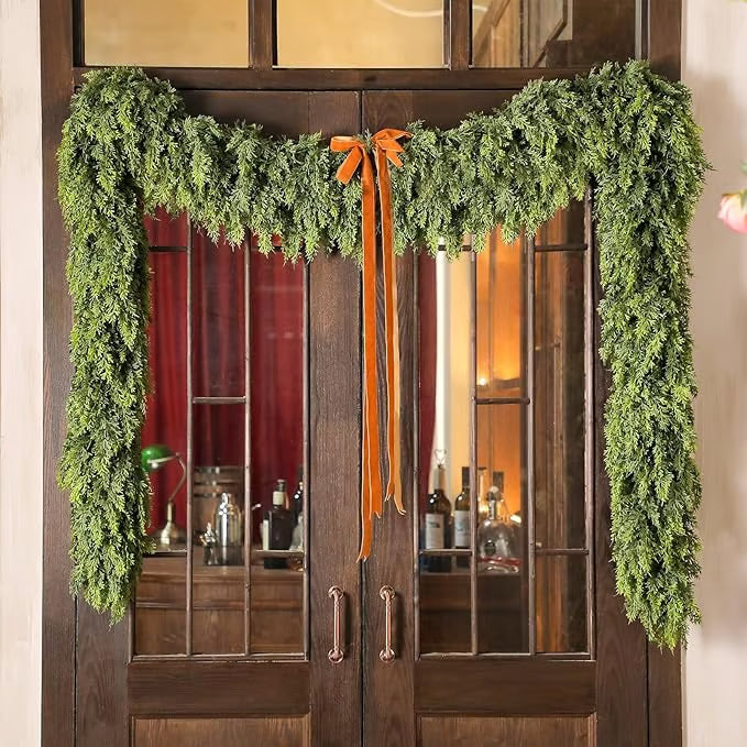 ⛄6 FT Christmas Artificial Cypress Leaf Vine Wreath 2025🎄