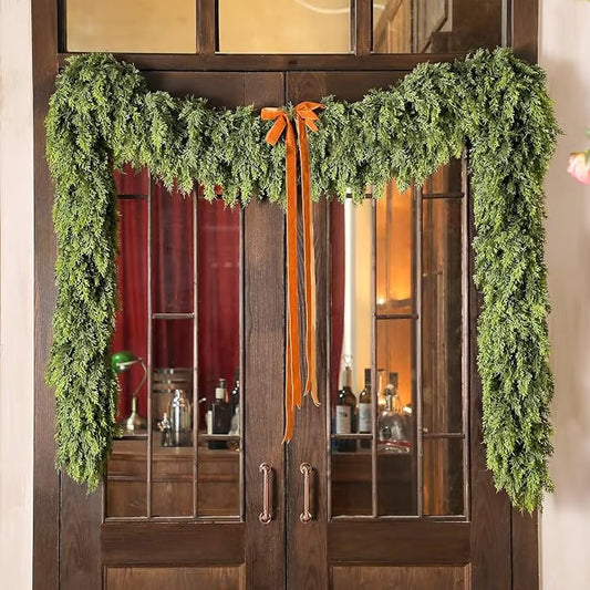 ⛄6 FT Christmas Artificial Cypress Leaf Vine Wreath 2025🎄