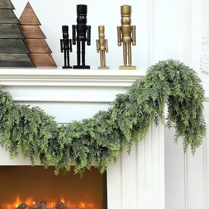 ⛄6 FT Christmas Artificial Cypress Leaf Vine Wreath 2025🎄