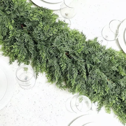 ⛄6 FT Christmas Artificial Cypress Leaf Vine Wreath 2025🎄